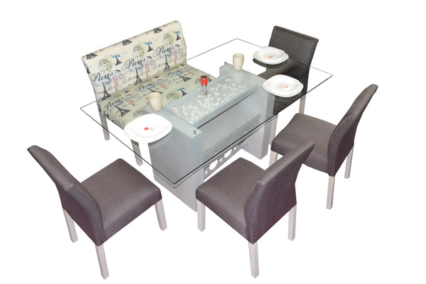 Comedor Milán para 6 Personas,  4 Sillas y 1 Banca Milán